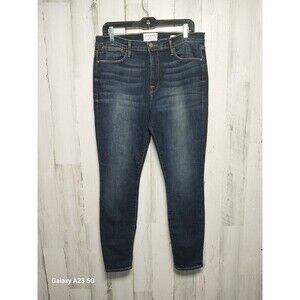 Frame Womens Le High Skinny Cotton High Rise Dark Wash Jeans Blue Size 32